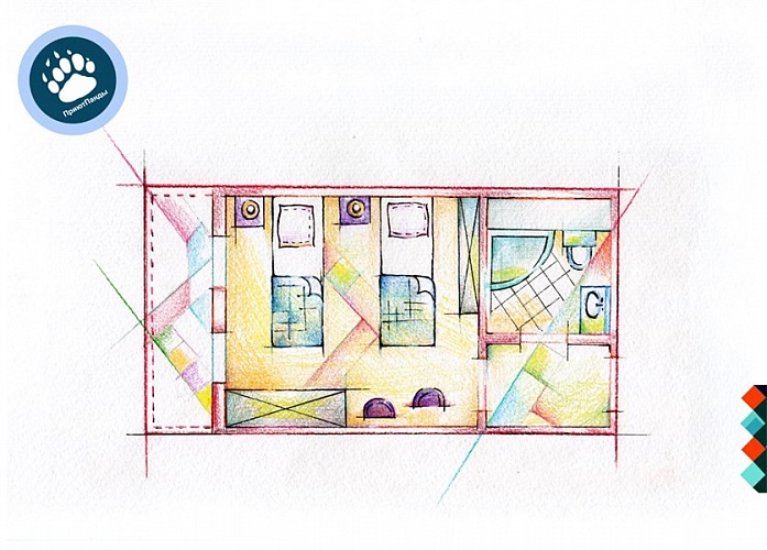 Двухместный стандарт. Отель «Приют Панды». Красная Поляна