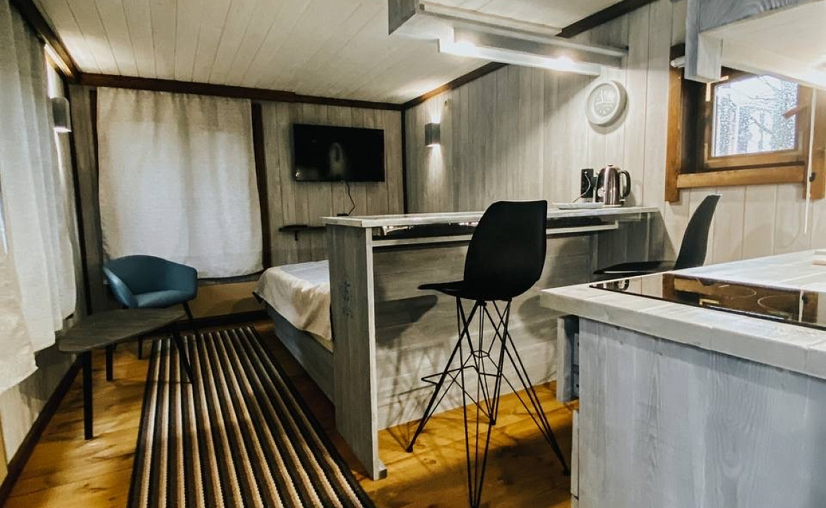 ЭКОДОМ 25 М. Жилье посуточно "СЧАСТЬЕ В ГОРАХ". Красная Поляна