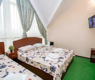 Трёхместный номер бюджетный. Отель Золотые барханы . 