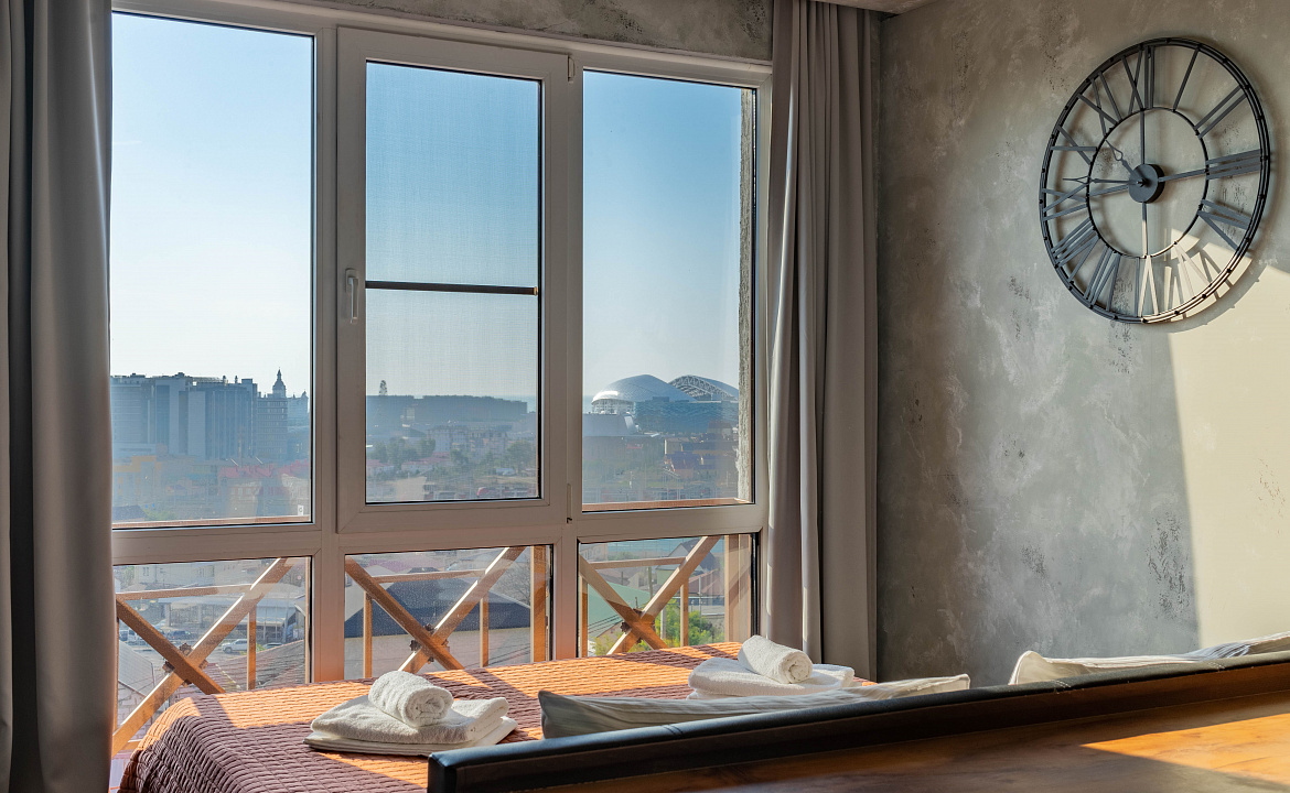 Студия с видом на Олимпийский парк. Апартаменты Deluxe ЖК Санни Хилл. Адлер