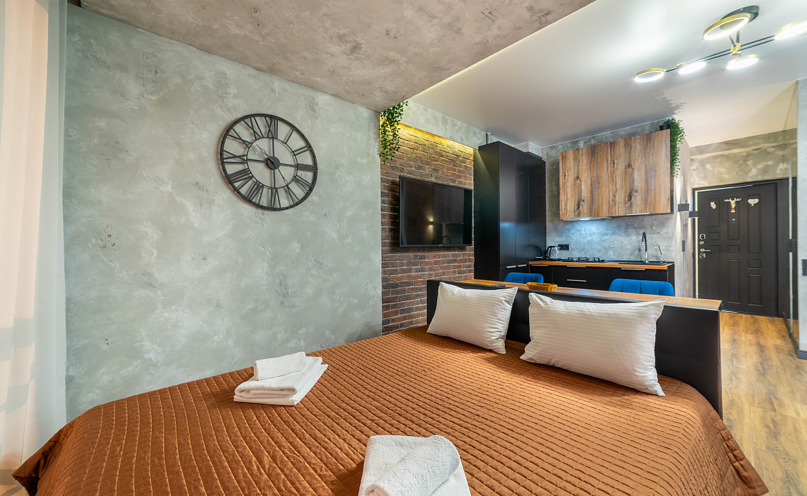 Студия с видом на Олимпийский парк. Апартаменты Deluxe ЖК Санни Хилл. Адлер