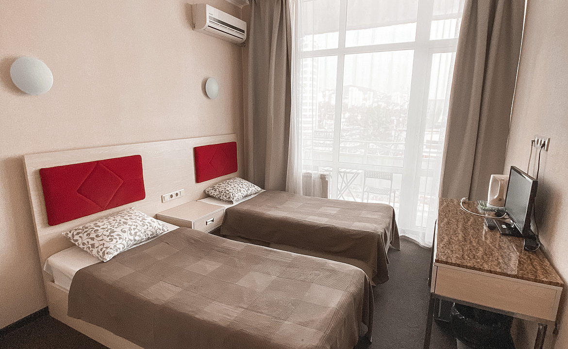 Стандарт с двумя раздельными кроватями. Отель Апартаменты Волна. Сочи