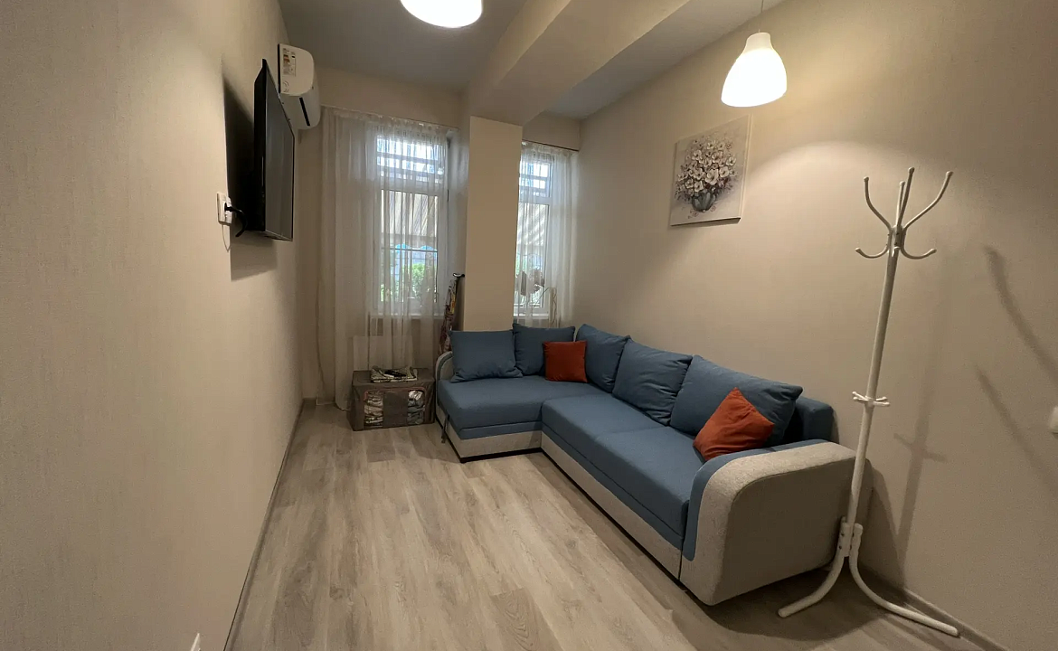 Просторный апартамент с террасой и ванной 1к2. Светлая квартира с террасой и морем. Дагомыс