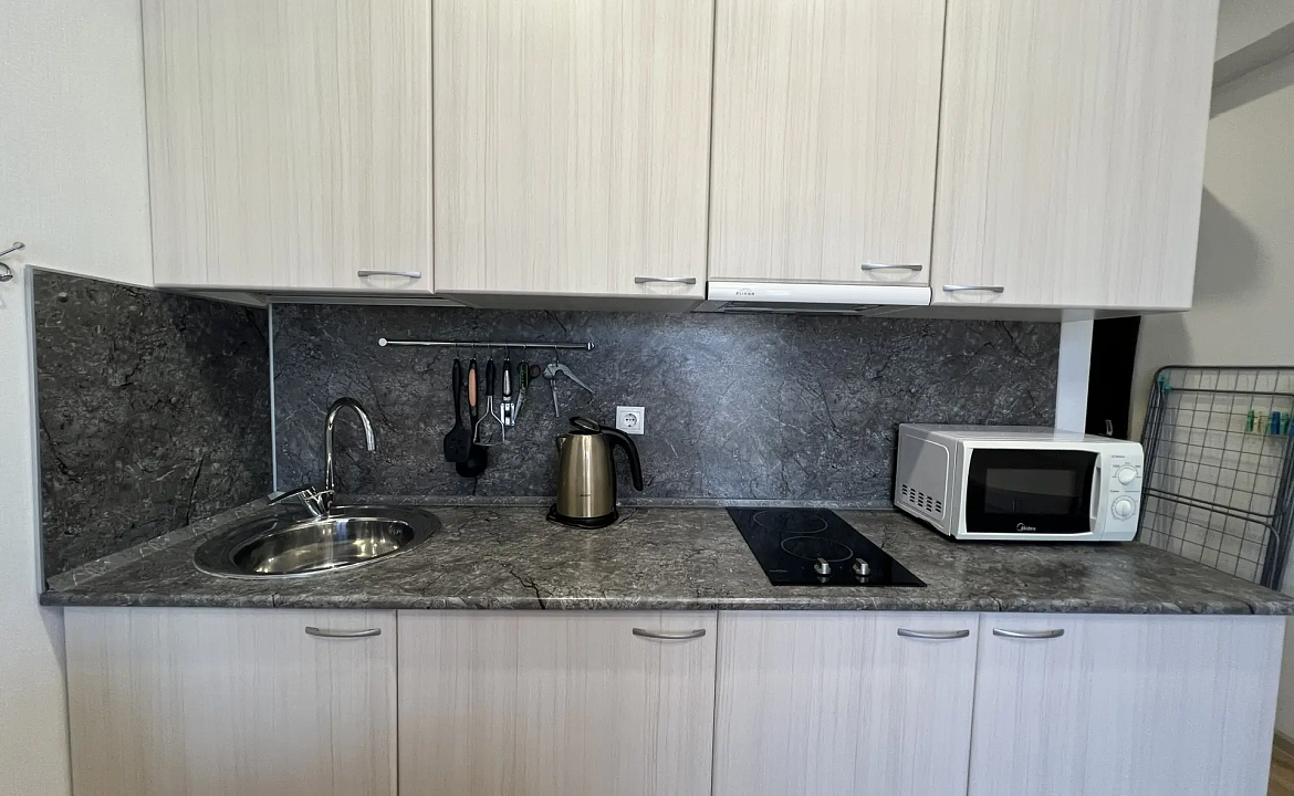 Студия у моря с видом на горы 219к2. Светлая квартира с террасой и морем. Дагомыс