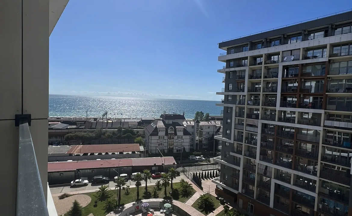 Студия с видом на море 217к2. Светлая квартира с террасой и морем. Дагомыс