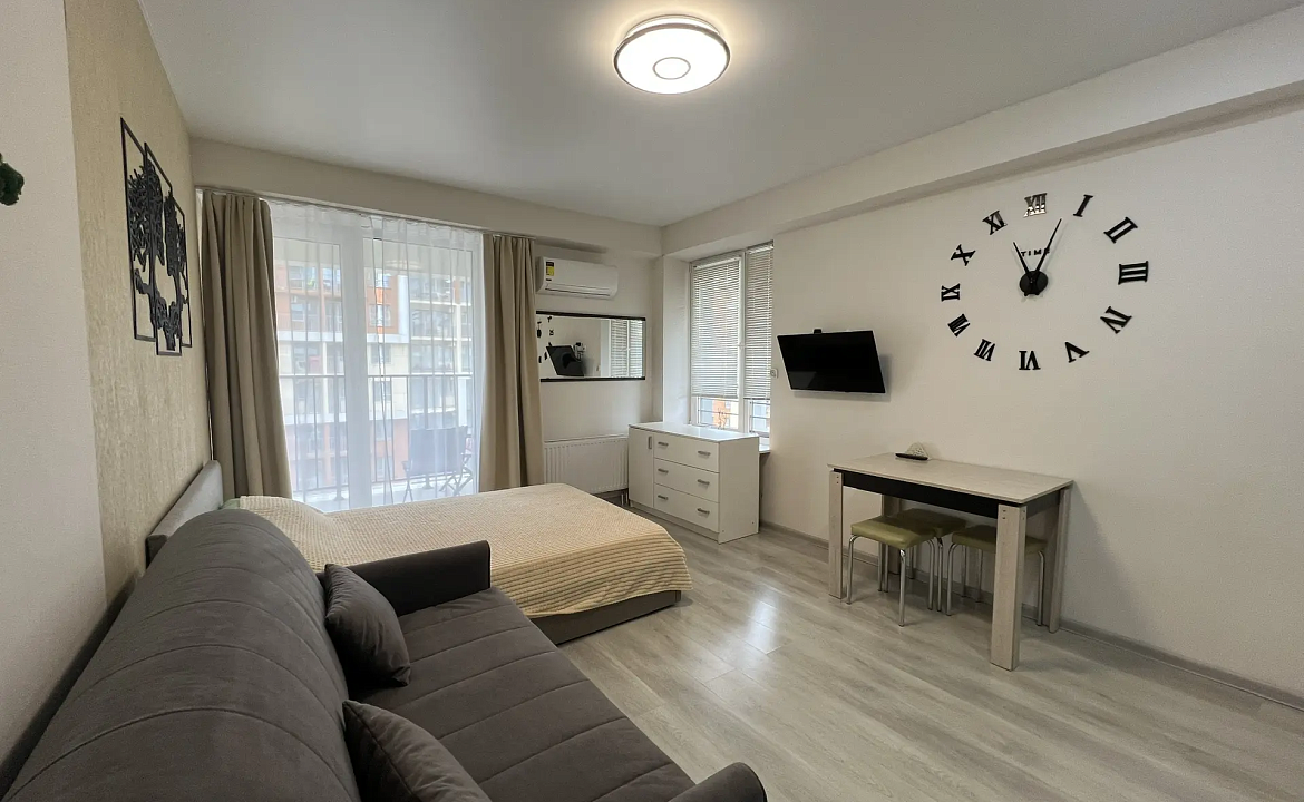 Студия с видом на море 217к2. Светлая квартира с террасой и морем. Дагомыс