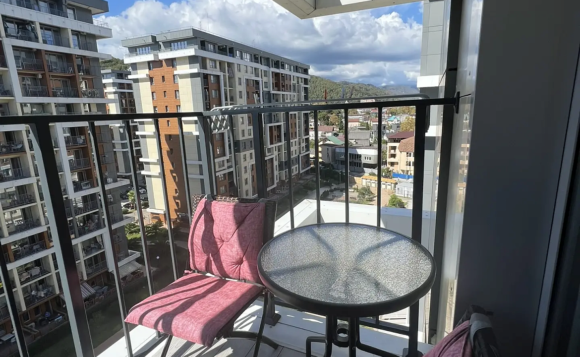 Студия с видом на море 217к2. Светлая квартира с террасой и морем. Дагомыс