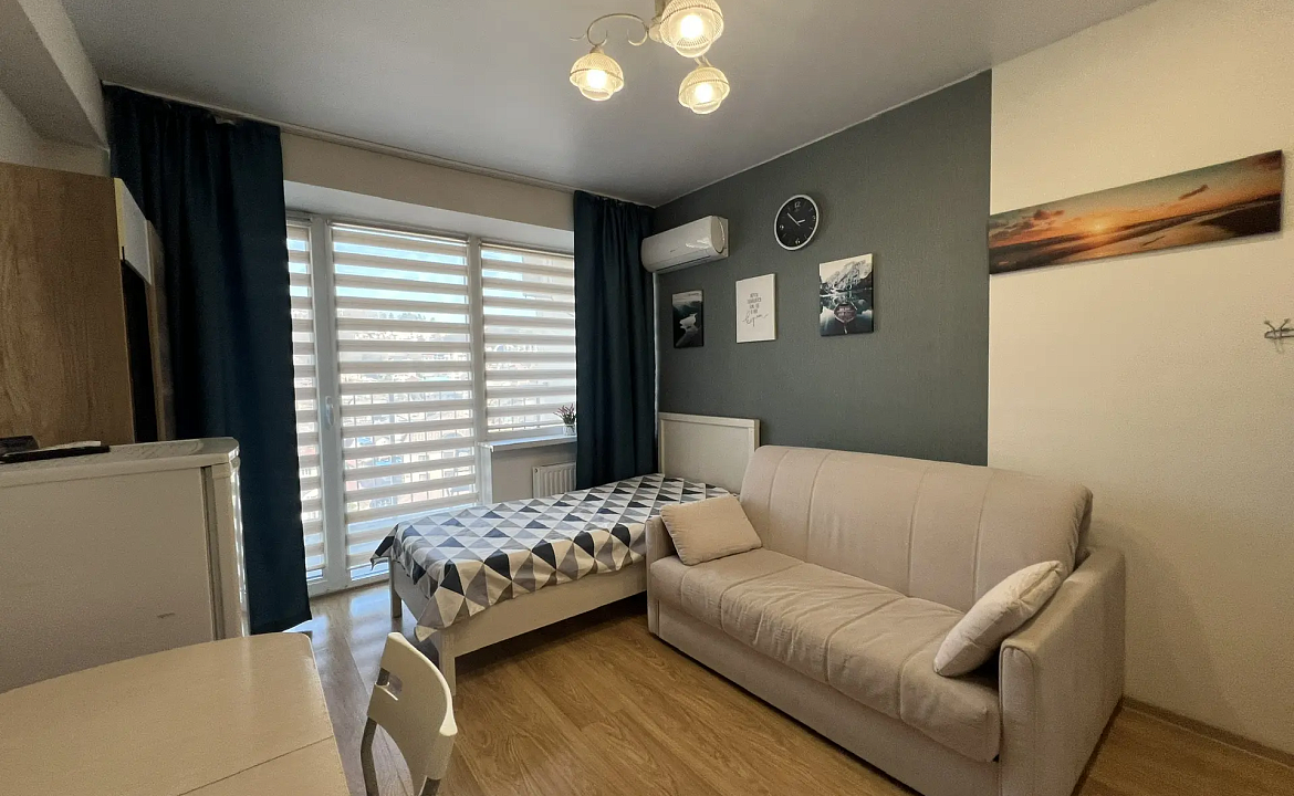 Студия у моря с видом на горы 219к2. Светлая квартира с террасой и морем. Дагомыс