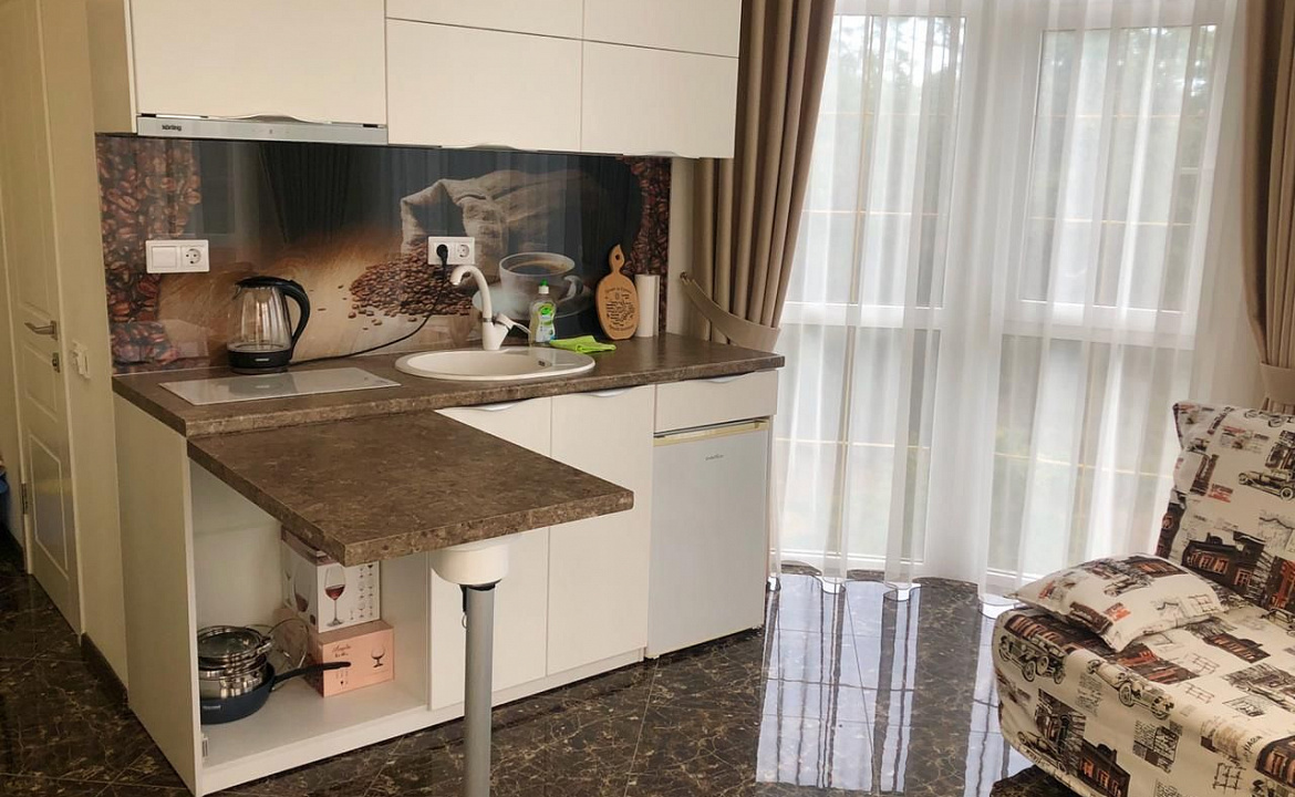 Круглый видовой номер. Отель Апарт отель "Дуэт". Ялта