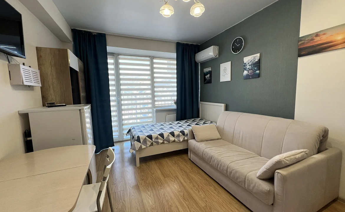 Студия у моря с видом на горы 219к2. Светлая квартира с террасой и морем. Дагомыс