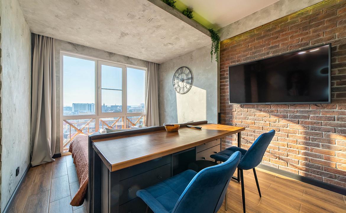 Студия с видом на Олимпийский парк. Апартаменты Deluxe ЖК Санни Хилл. Адлер