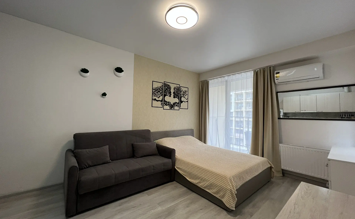 Студия с видом на море 217к2. Светлая квартира с террасой и морем. Дагомыс