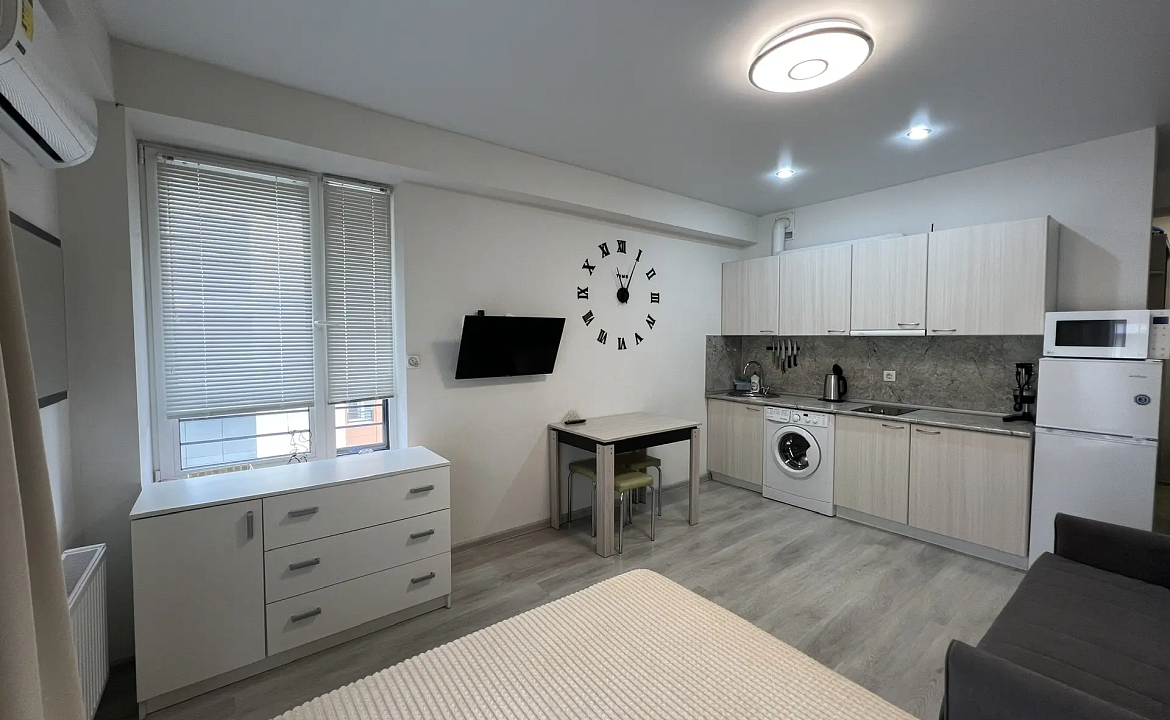 Студия с видом на море 217к2. Светлая квартира с террасой и морем. Дагомыс