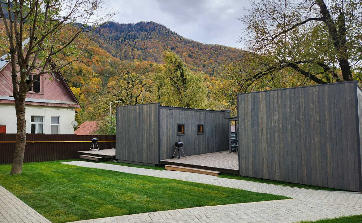 ЭКОДОМ 25 М. Жилье посуточно "СЧАСТЬЕ В ГОРАХ". Красная Поляна