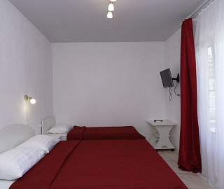 Трёхместный номер с беседкой. Гостиница Розовый слон. 