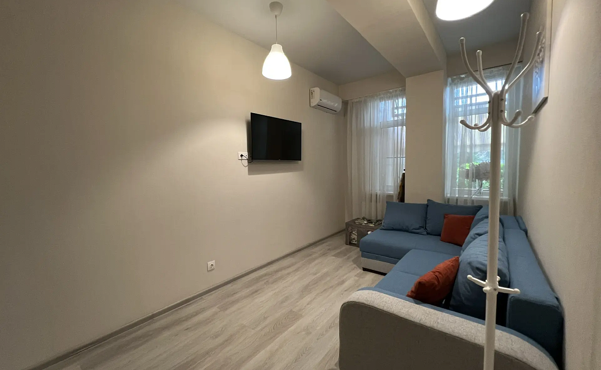 Просторный апартамент с террасой и ванной 1к2. Светлая квартира с террасой и морем. Дагомыс