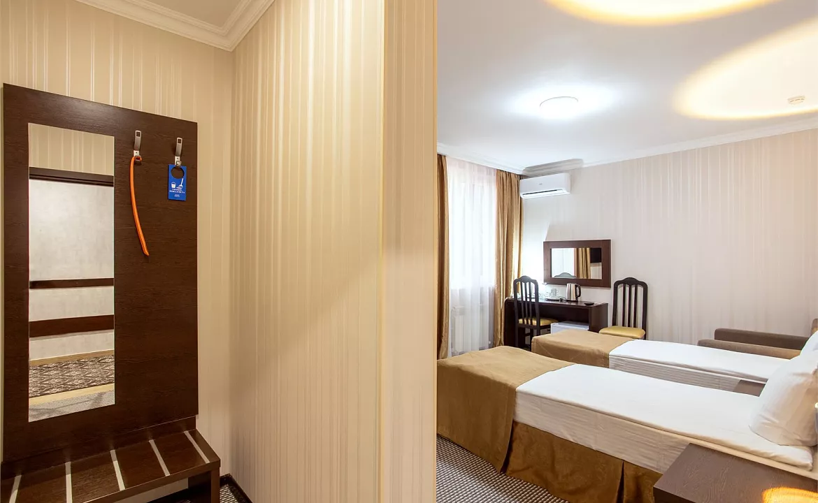 Стандартный с двумя односпальными или одной двуспальной кроватью. Отель «Фаворит». Геленджик