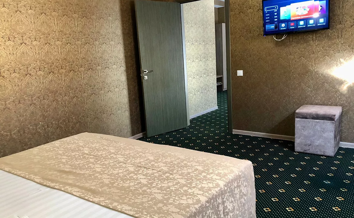 Двухкомнатный ЛЮКС с балконом вид на горы 4 этаж. Отель "РЕВЮ". Агой