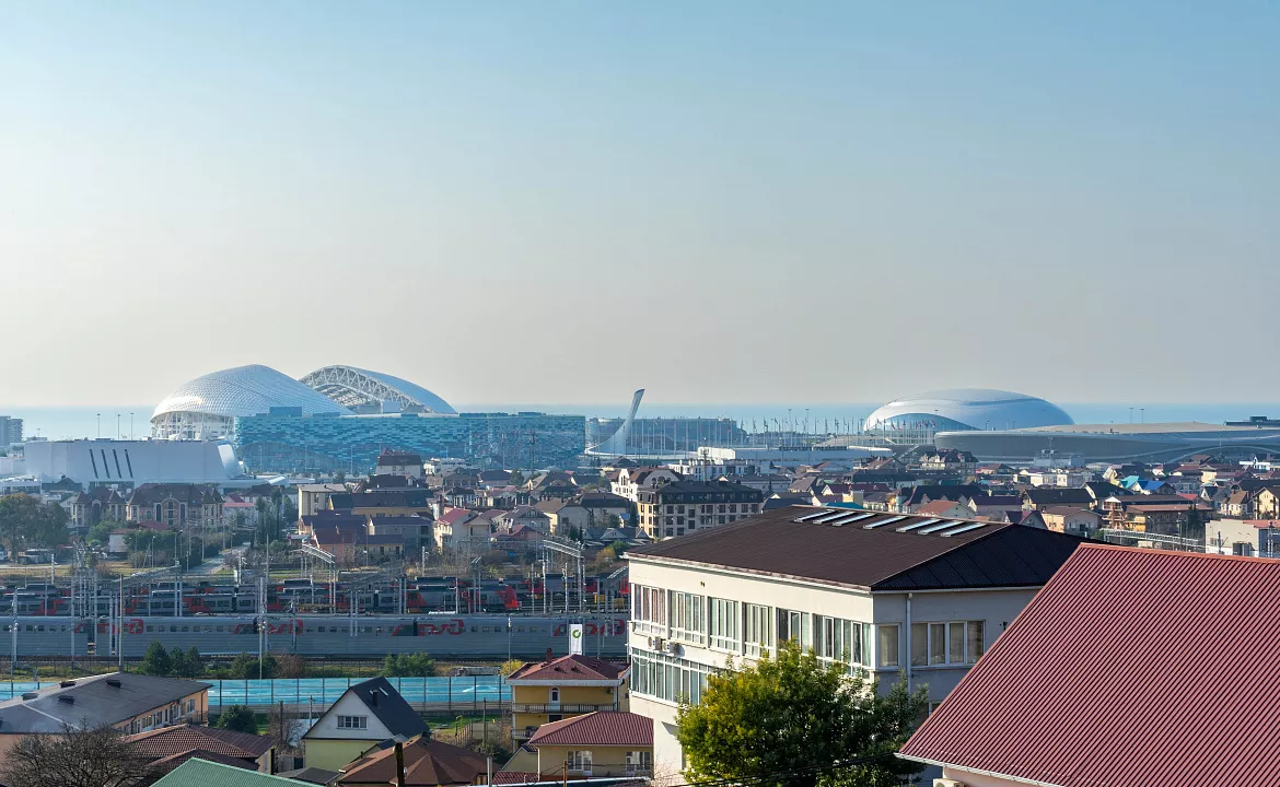 Студия с видом на Олимпийский парк. Апартаменты Deluxe ЖК Санни Хилл. Адлер