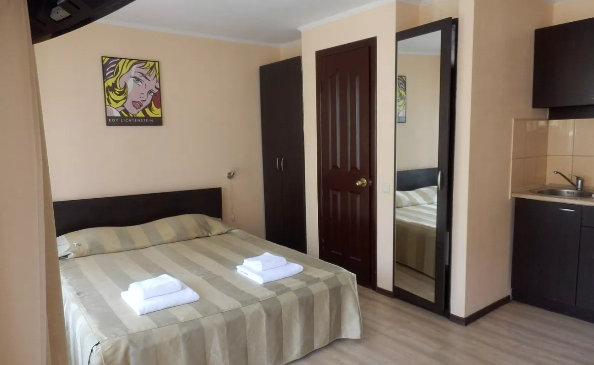 Стандартный номер с кухней и двуспальной кроватью. Гостиничный комплекс Зеленый мыс. Алупка