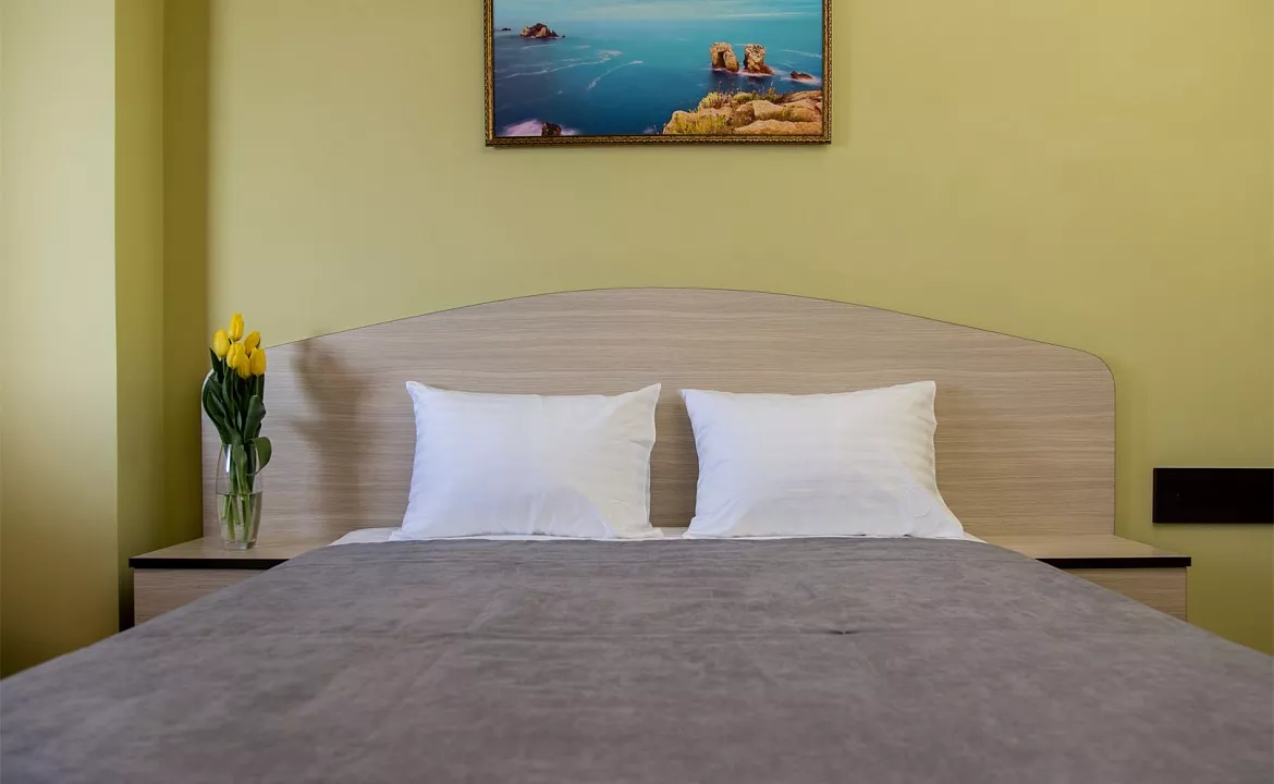 Стандарт двухместный с видом на море и горы King Size. Гостевой комплекс "Чижик Пыжик". Никита