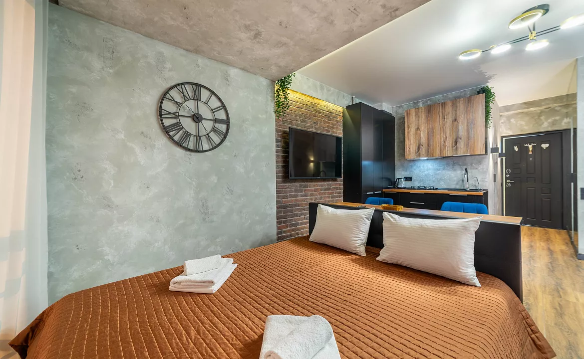 Студия с видом на Олимпийский парк. Апартаменты Deluxe ЖК Санни Хилл. Адлер