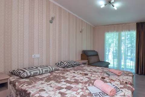 Четырехместный с удобствами и кондиционером. База отдыха "Платан". Лазаревское Четырехместный с удобствами и кондиционером. База отдыха "Платан". Лазаревское