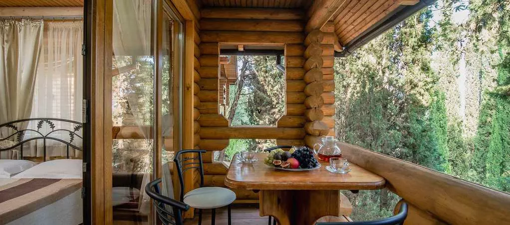 Коттедж-сруб двухкомнатный. Пансионат "Береговой". Малый Маяк