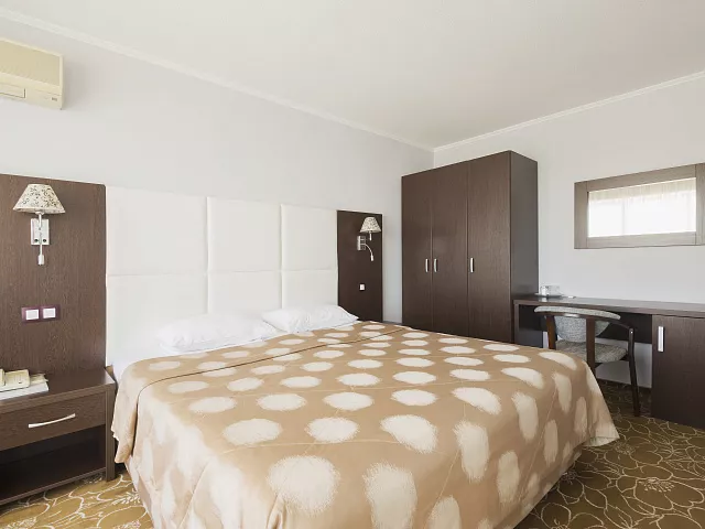 Однокомнатный двухместный номер улучшенной планировки с двуспальной кроватью и диваном. Отель "Магнолия". Сочи