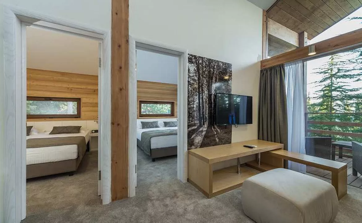 Новый коттедж с двумя спальнями, гостиной-студио с кухней и террасой. Пансионат "Береговой". Малый Маяк