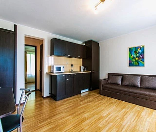 Двухкомнатный номер с кухней и видом на парк (1 этаж). Гостиничный комплекс Зеленый мыс. 