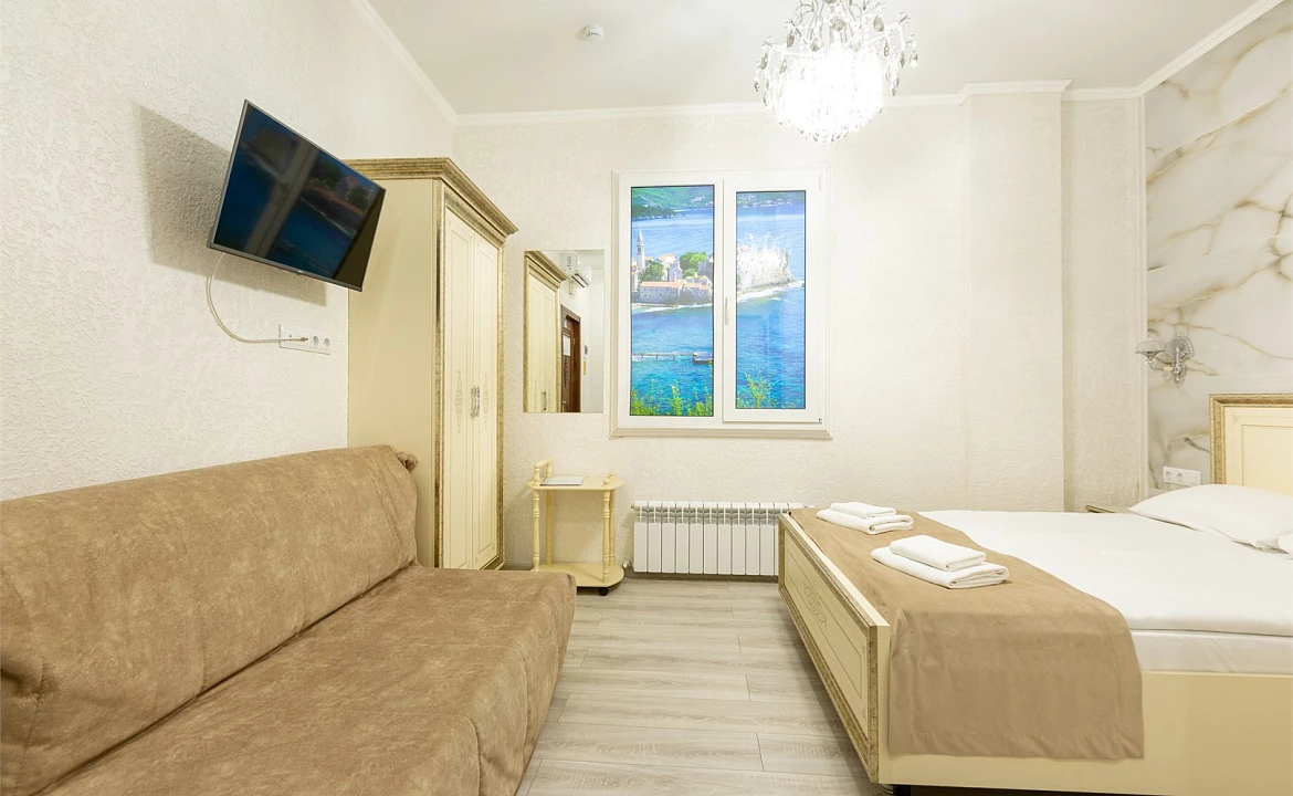 Двухместный с кухней без окна. Отель "Сочи Галерея Парк". Сочи