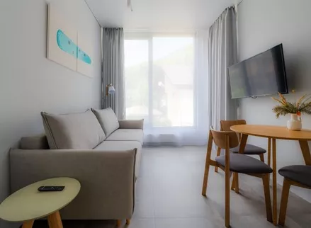 Апартамент с отдельной спальней. Апарт-отель Куб Green. Красная Поляна