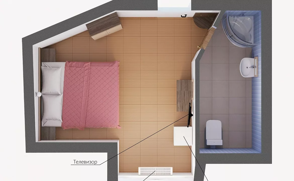 Двухместный номер категории «Стандарт». База отдыха "Слава". Витязево