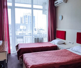 Стандарт с двумя раздельными кроватями. Отель Апартаменты Волна. 