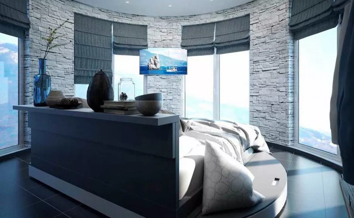 Круглый видовой номер. Отель Апарт отель "Дуэт". Ялта