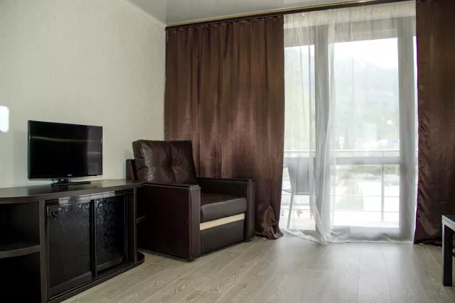 2-х комнатный номер, с балконом, с видом на горы/на море . Отель "ПОСЕЙДОН". Гагра