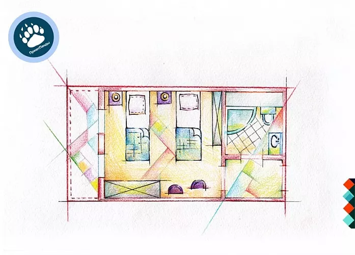 Двухместный стандарт. Отель «Приют Панды». Красная Поляна