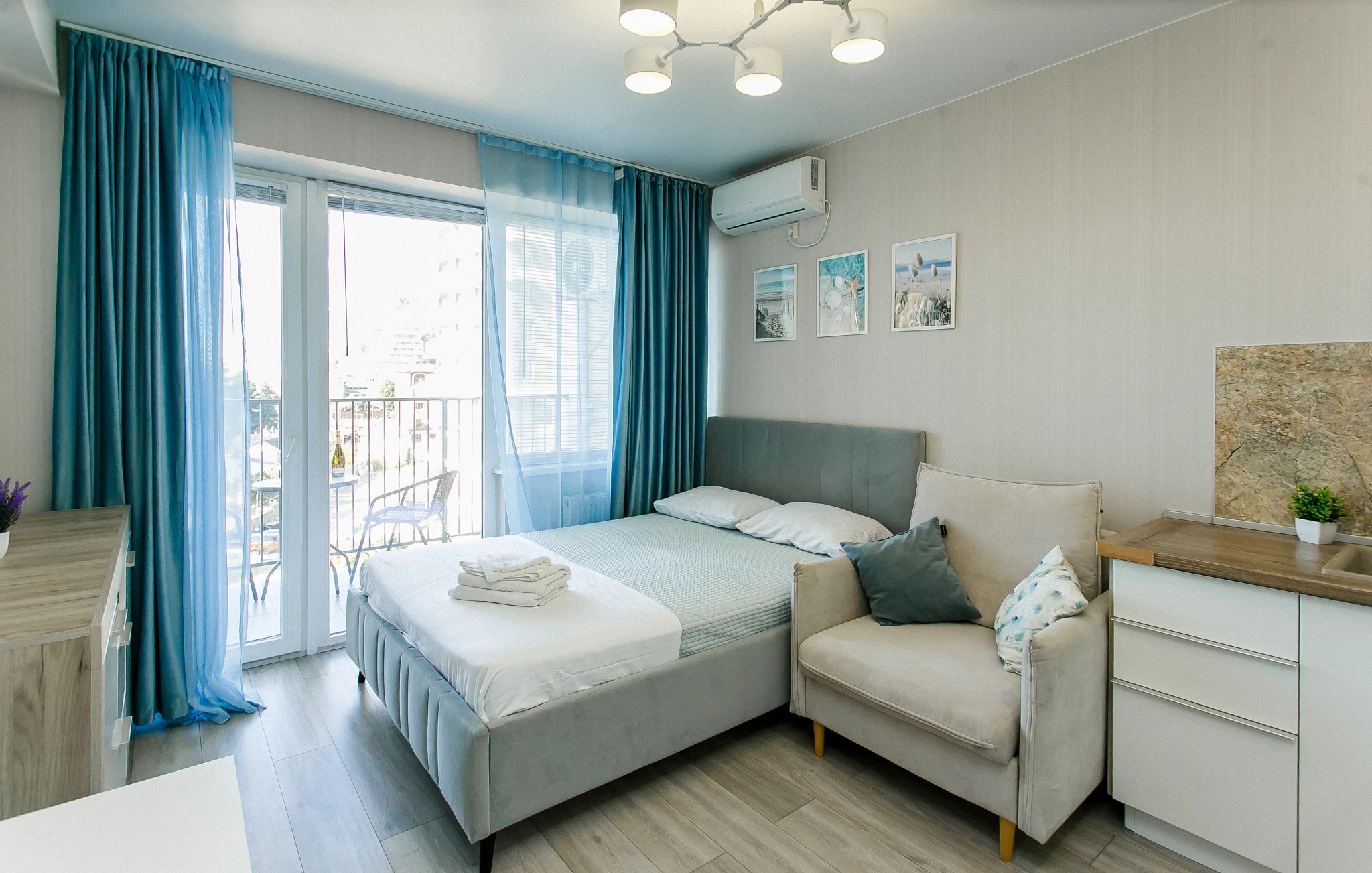 . Апартамент с видом на морской закат в 100 метрах от моря. Дагомыс