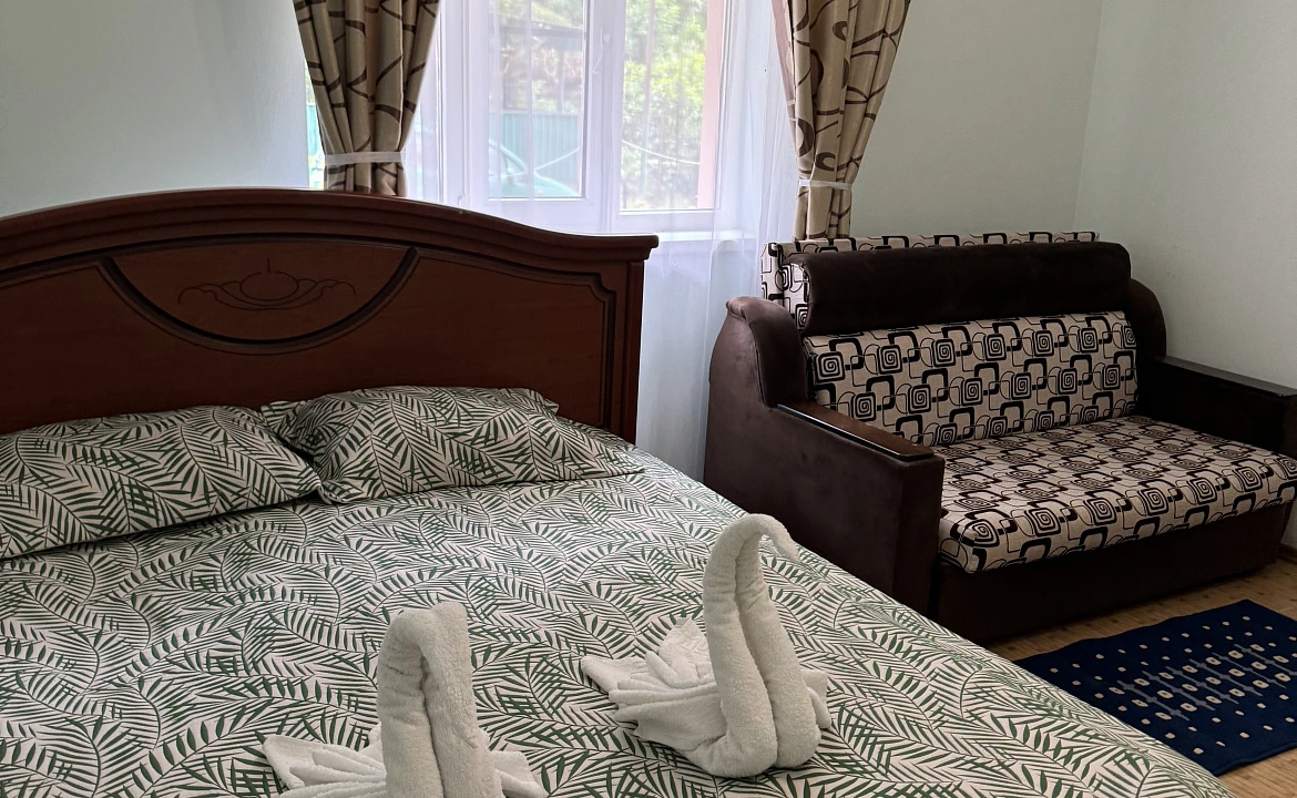 Семейный 3-х комнатный 1 этаж. Гостевой дом "Пантера". Гагра