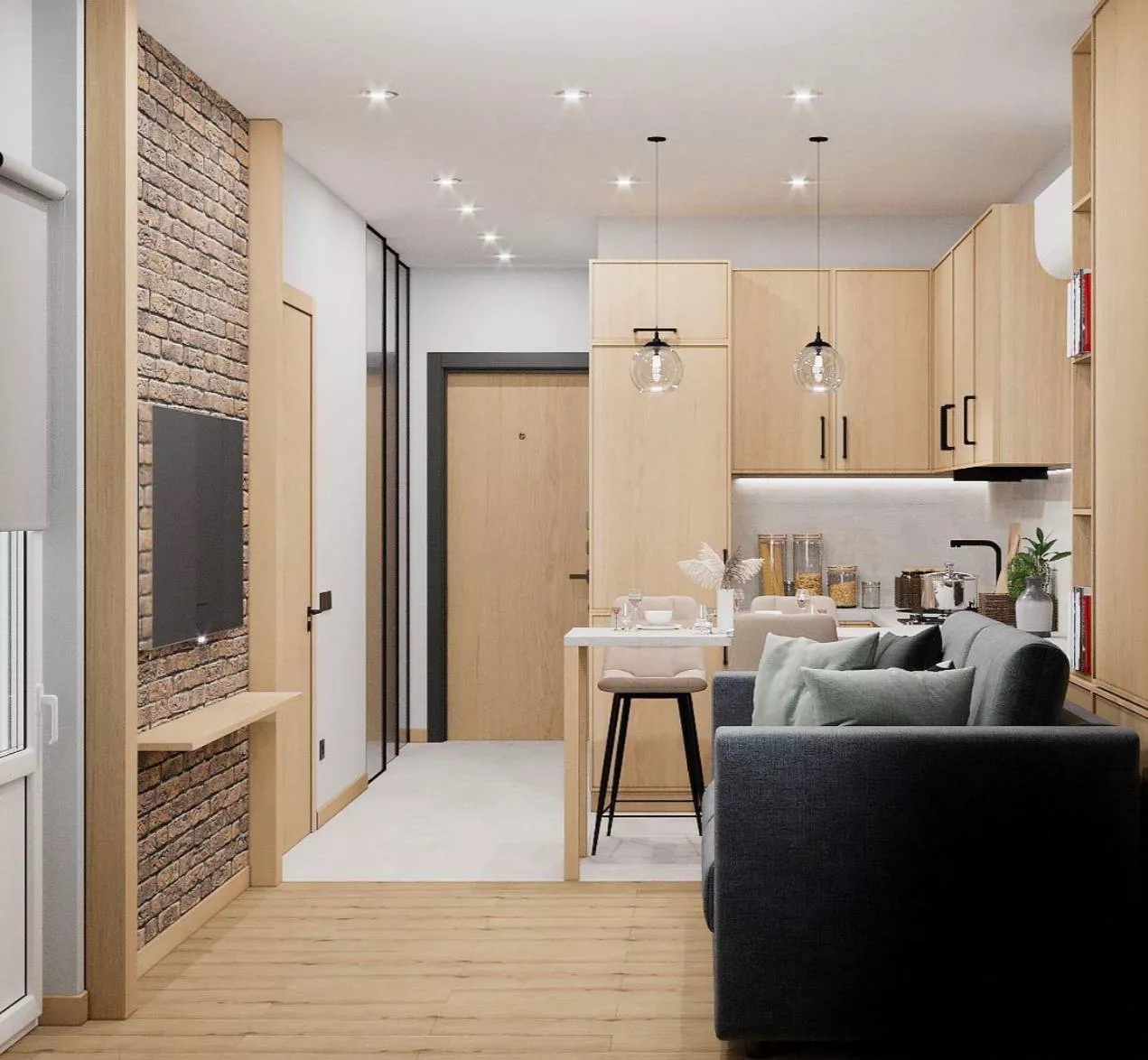 . Частный сектор Красная Поляна с видом на озеро и горы. Красная Поляна